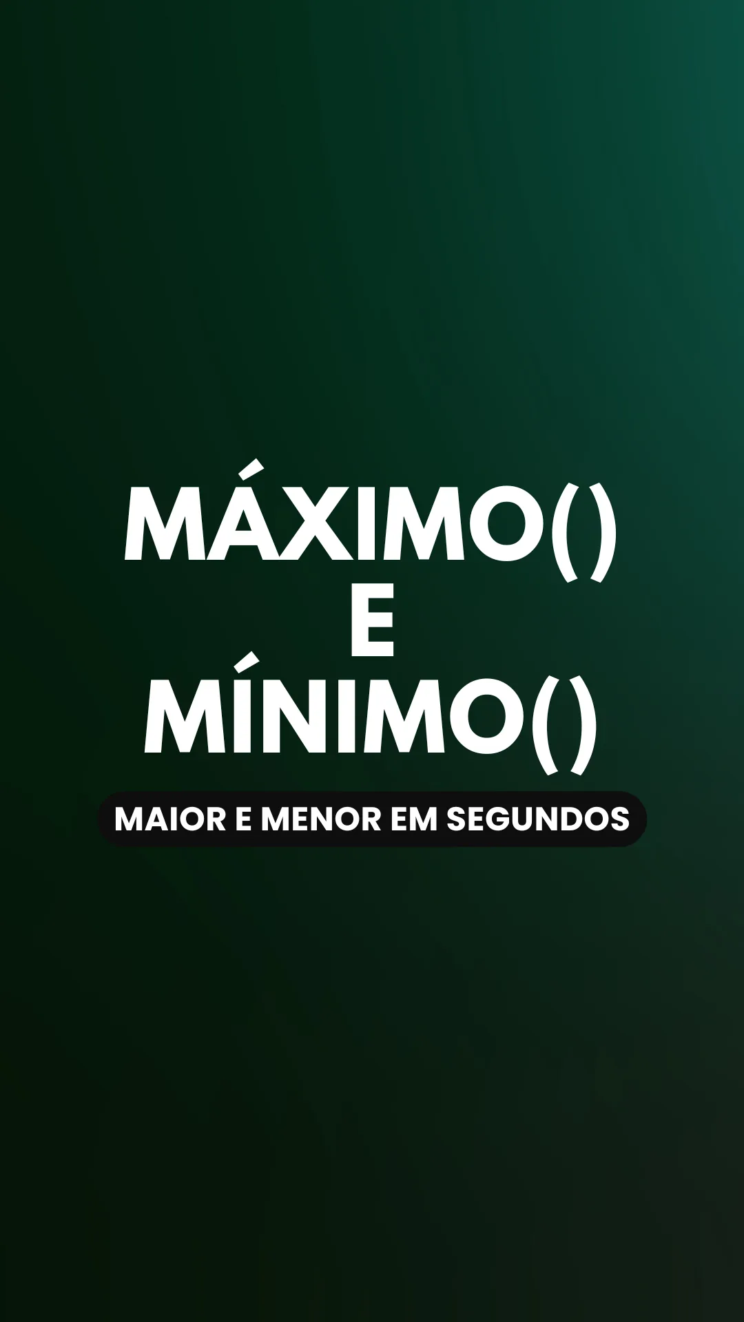 Capa do vídeo: MÁXIMO() e MÍNIMO(): encontre os valores extremos de uma lista