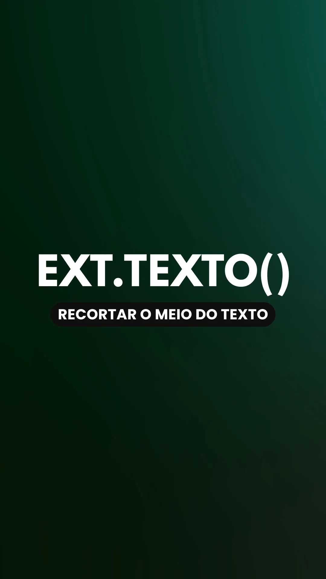 Capa do vídeo: Função EXT.TEXTO(): extraia caracteres do meio de uma célula