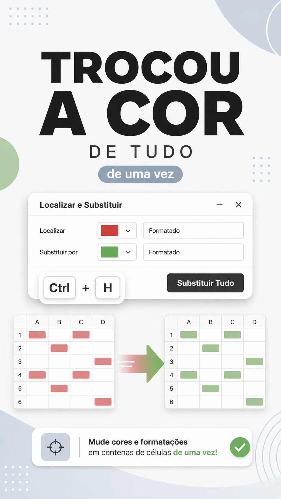 Capa do vídeo: Ctrl+H: substitua formatação e cores em massa sem clicar célula por célula