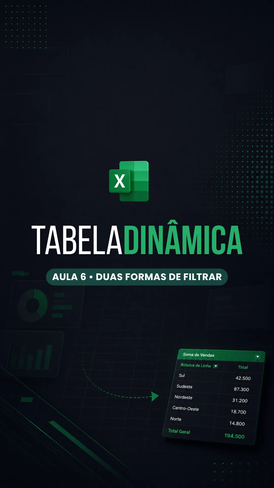 Capa do vídeo: Tabela dinâmica: filtro de relatório ou segmentação de dados, qual usar