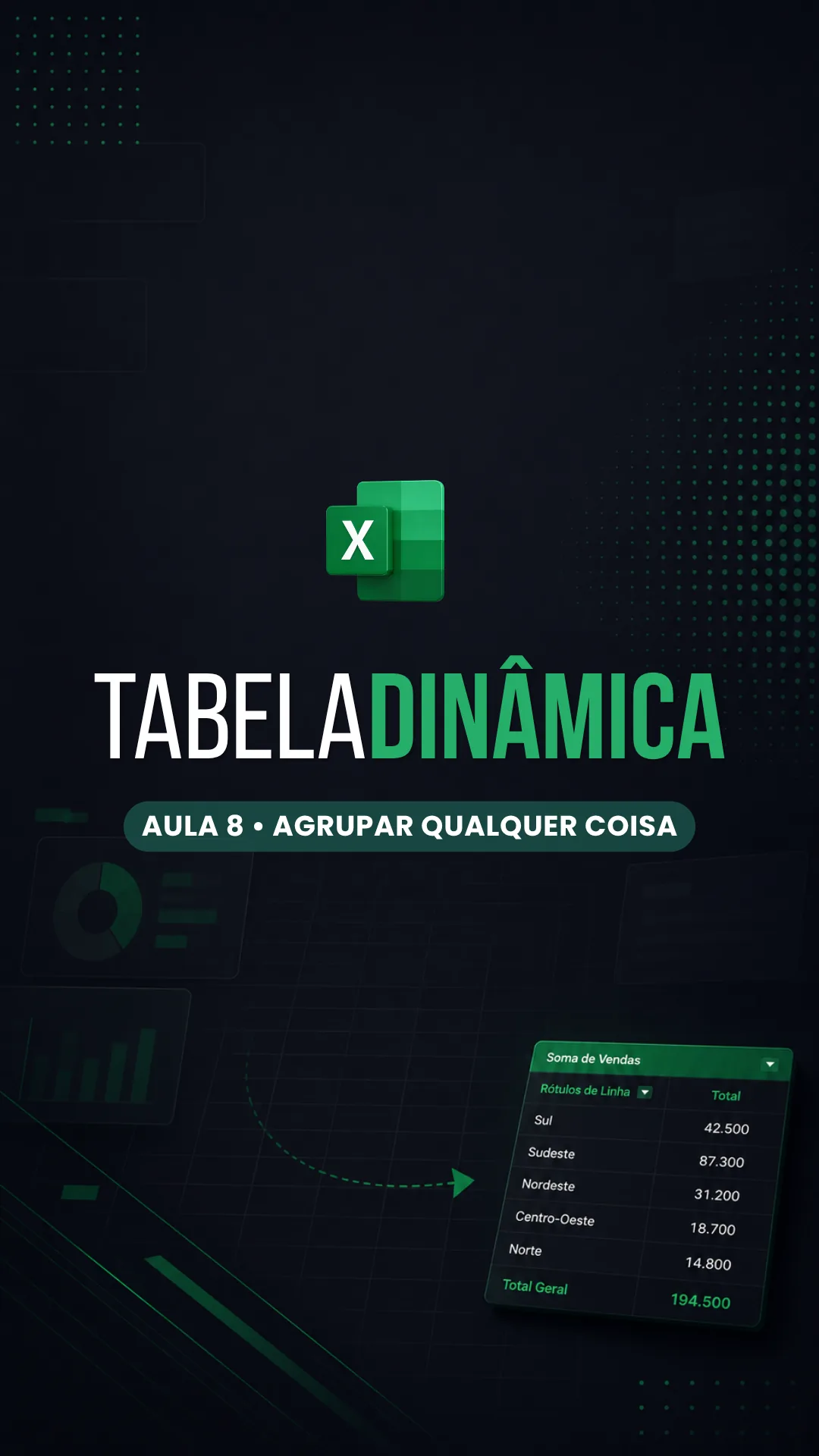Capa do vídeo: Tabela dinâmica: combine região, categoria e turno em uma análise cruzada